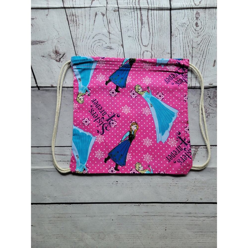 Handmade Kids Frozen Cotton Drawstring Bag Library Bag Travel Bag New